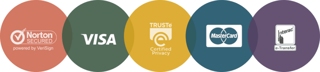 five circles indicating a payment type