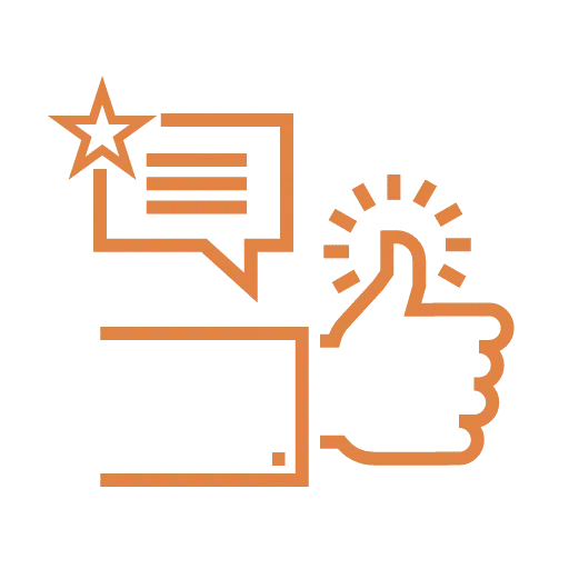 thumbs up logo with color orange